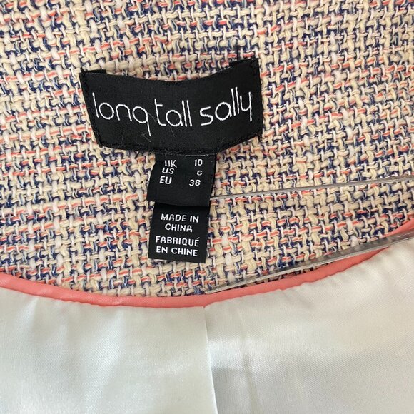 Long tall Sally Tweed Fringed Lavender Jacket Sz 6-8 - Picture 8 of 15